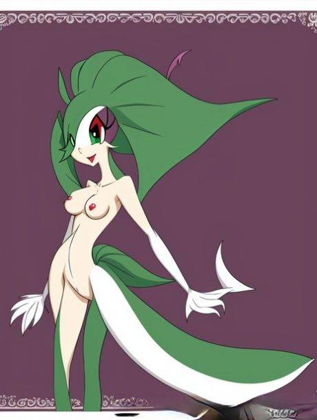 Alien-like anime Gardevoir shows off her perfect tits & her thin waist - #7
