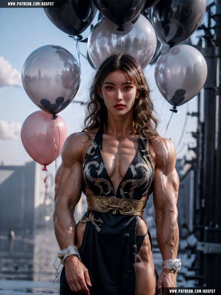 Chun-Li(Battle Dress) Muscle Growth AI Animation - #4