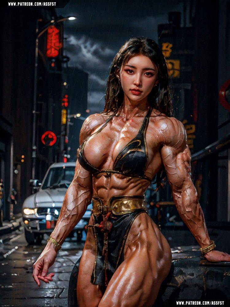 Chun-Li(Battle Dress) Muscle Growth AI Animation - #1