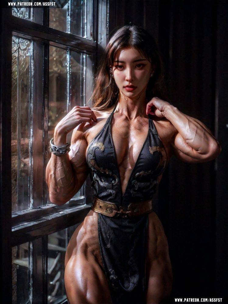 Chun-Li(Battle Dress) Muscle Growth AI Animation - #3