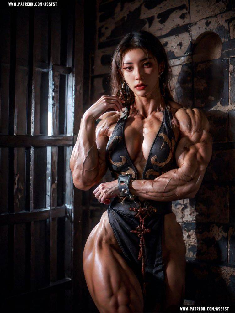 Chun-Li(Battle Dress) Muscle Growth AI Animation - #2