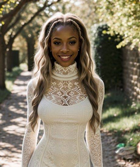Sexy AI generated ebony Fioenza teases with her amazingly big juggs - #18
