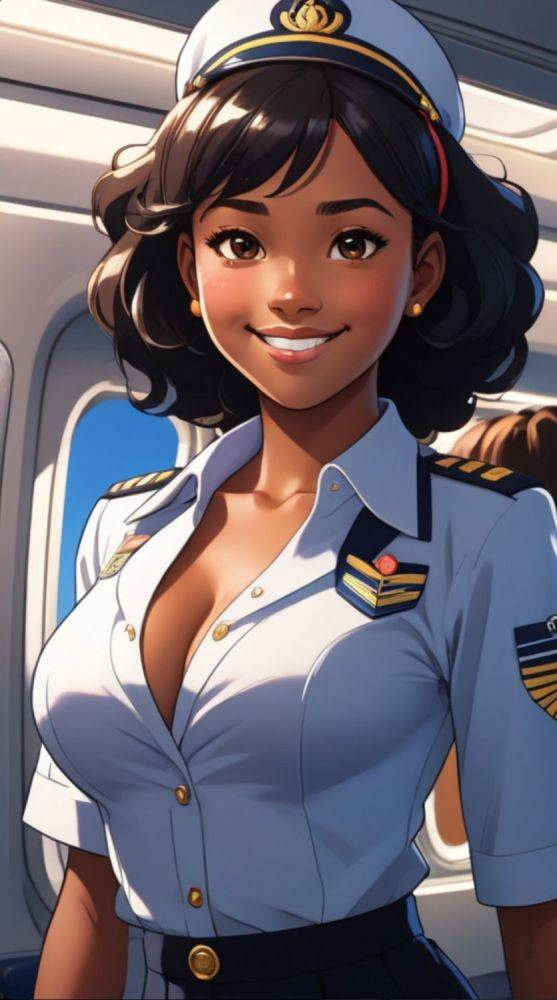 AI generated cute black beauty anime girl nude - #24
