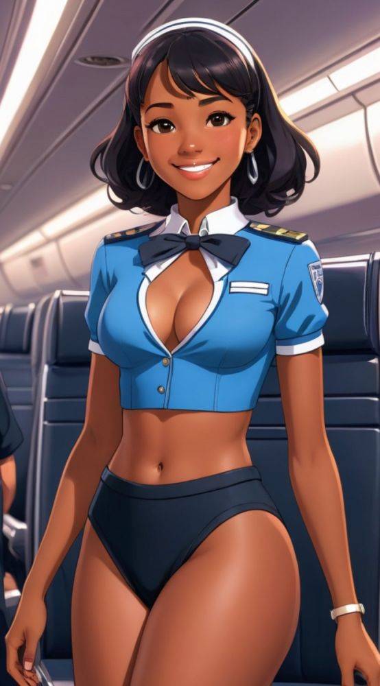 AI generated cute black beauty anime girl nude - #26