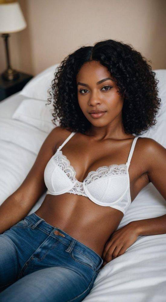 With jeans in the bedroom (AI generated) - #16
