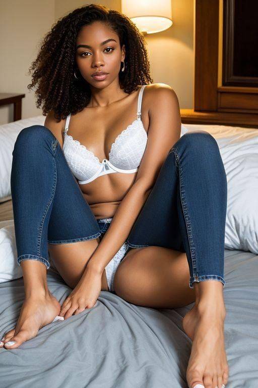 With jeans in the bedroom (AI generated) - #12