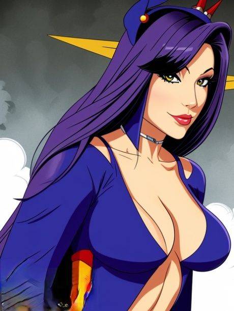 AI generated Raven from Teen Titans flaunts her huge juggs in a solo - #3