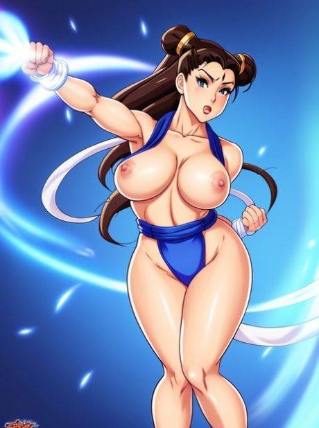 Long haired AI generated MILF Chun Li flaunts her massive breasts - #5
