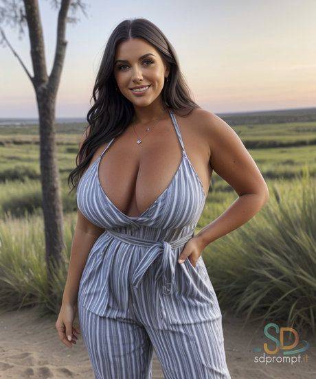 Sensational AI generated babe Alessina teasing with her incredible cleavage - #4