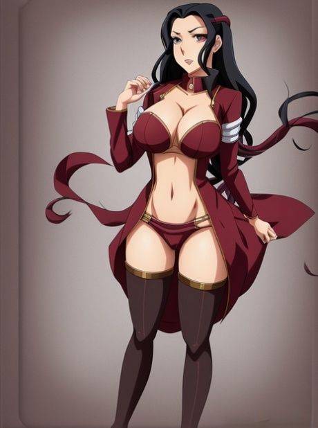 Curvy AI generated anime brunette Asami Sato exposing her big tits - #2