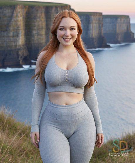 Pretty AI generated redhead Kyra shows off her sexy body in a hot compilation - #8