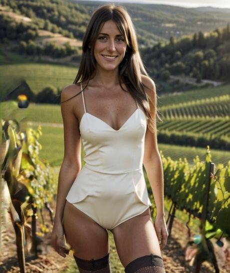Beautiful AI generated babe ErikaR shows her lovely tits outdoors - #6