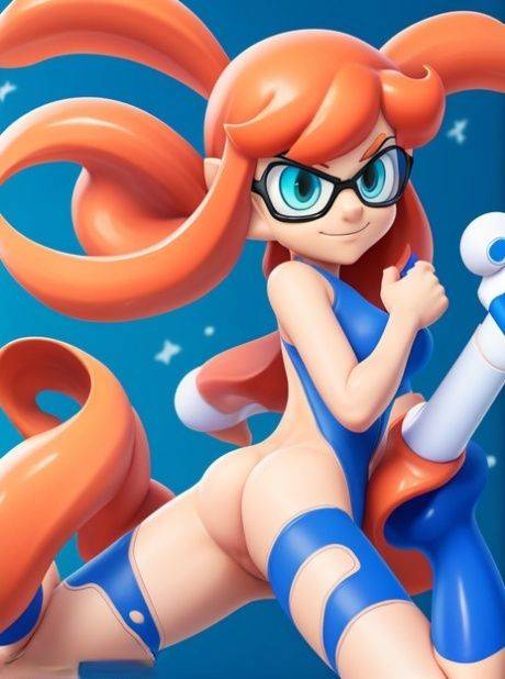 Tiny anime ginger Inkling from Splatoon teases with her hot body in a solo - #11