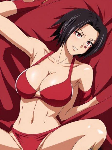 Sexy curvy AI generated MILF Momo Yaoyorozu teases with her huge juggs - #4