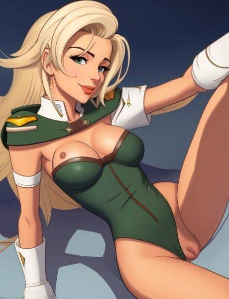 Marvelous anime babe Mercy showing off her killer curves in a solo - #2