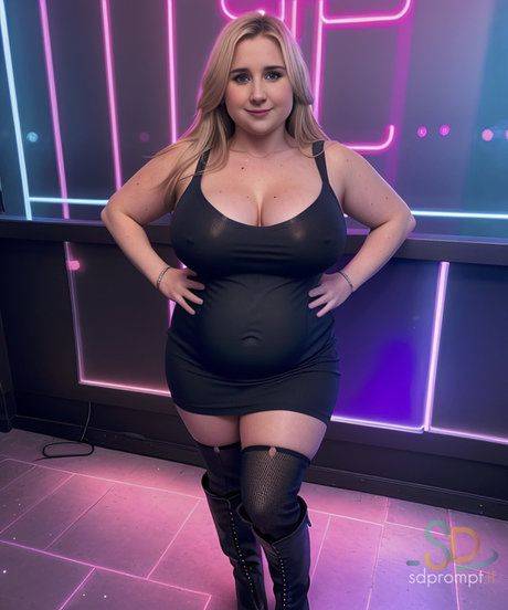 Curvy AI generated babe Kilona shows her cleavage & big tits in a compilation - #9
