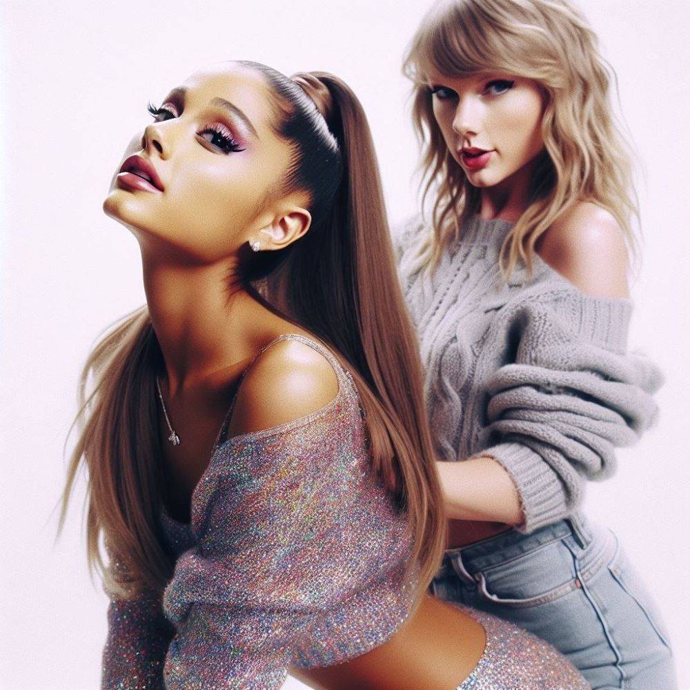 Taylor Swift and Ariana Grande - Lesbian behavior Part 2 (AI fake not by me) - #4