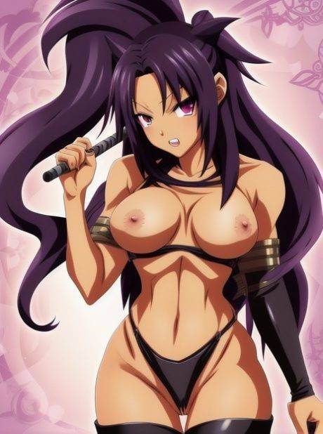 Curvy AI generated anime Yoruichi Shihouin shows off her big boobs - #4