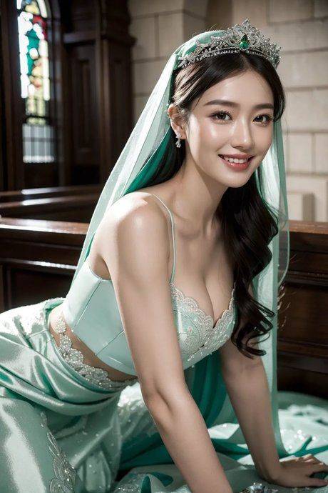 Pretty AI generated bride shows her lovely tits in a sexy compilation - #10