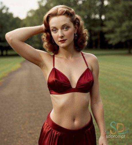 Glamorous AI generated girl poses in her exotic lingerie in a solo - #2