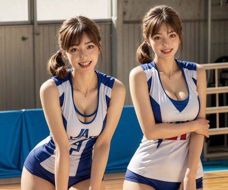 Pretty AI generated volleyball players tease in their sexy sports wear - #7