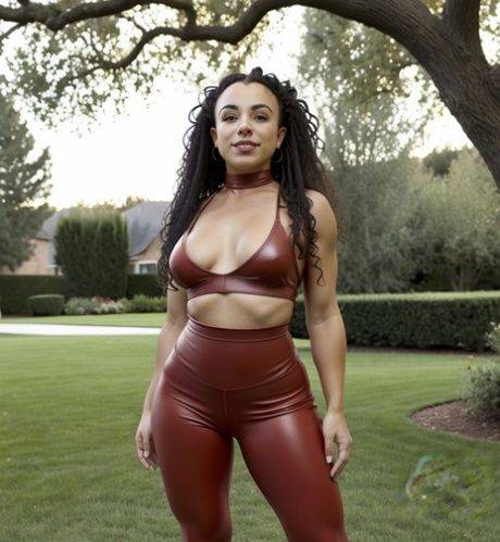 Exotic AI generated goddess Burbun sows her curves in her hot outfits outdoors - #1