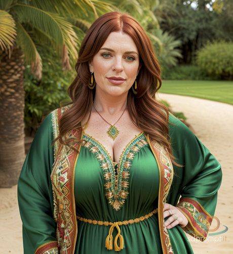 Voluptuous AI generated ginger Herter strips & shows her monster tits - #10