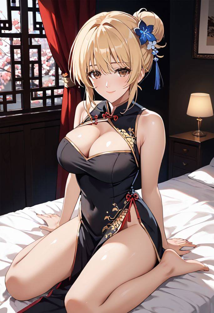 With a dress this sexy, she doesn't need anything else - #1