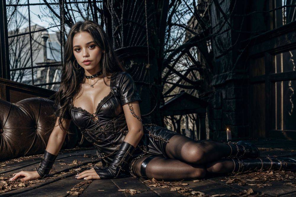 AI Celeb Deepfake - Jenna Ortega in a Gothic Ruin - #4