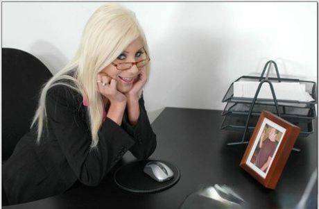 Mature secretary with big tits Puma Swede gets tongued & banged in her office - #8