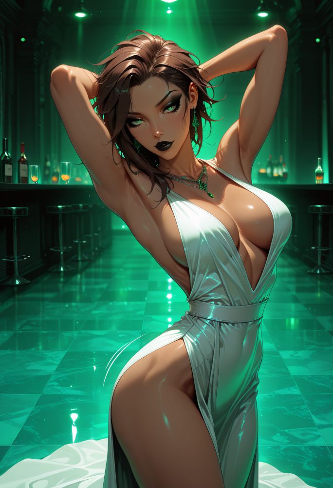 You meet her at the hotel bar when she slips you a key and disappears. When you knock on her door, she opens with a surprise. - #2