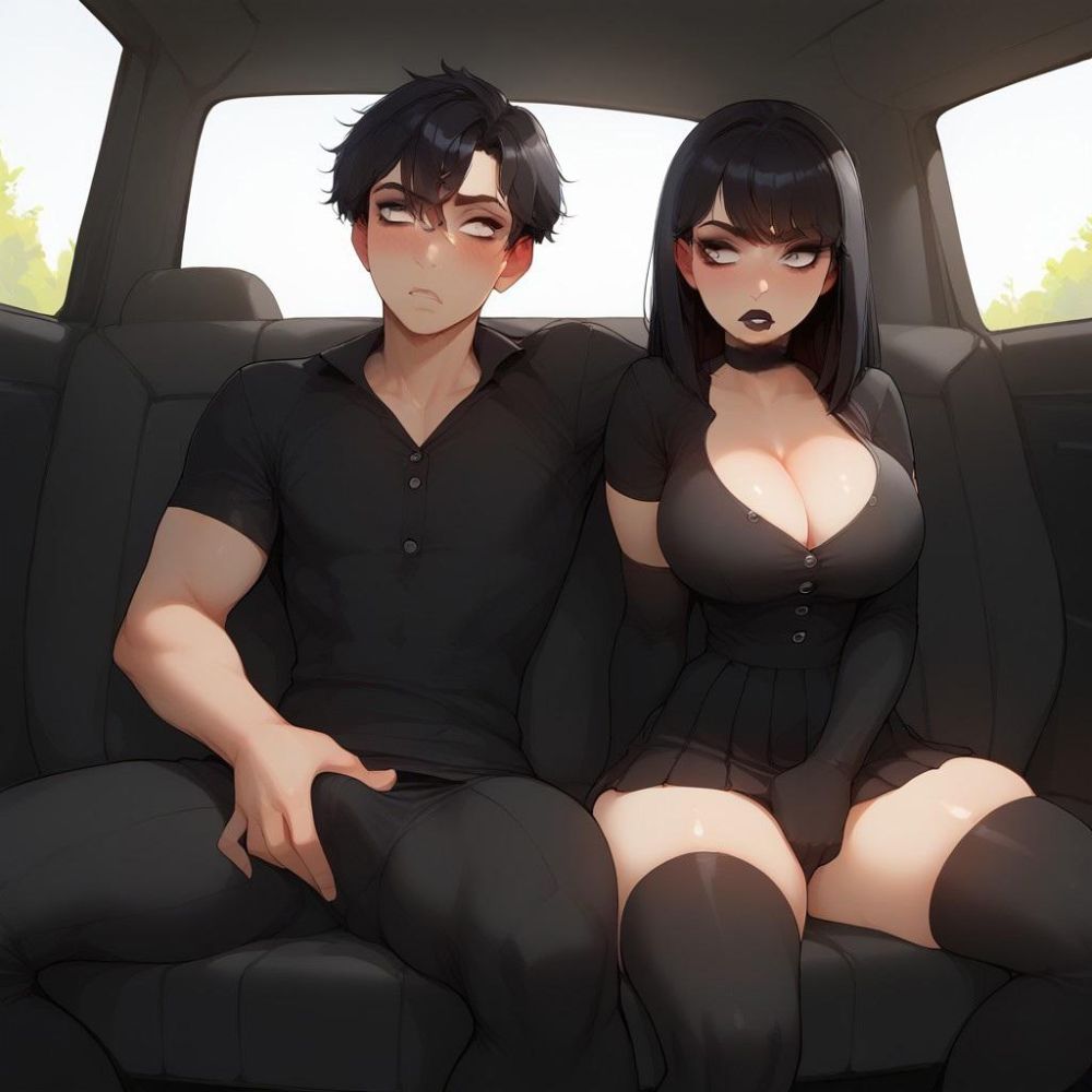 Goth girl in the car - #14