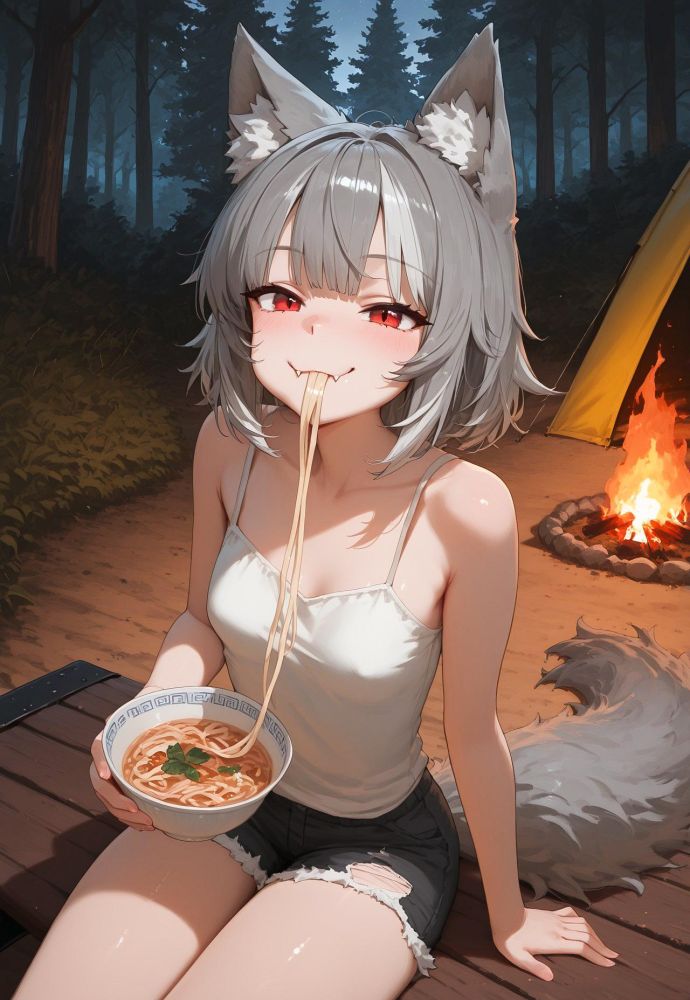 You accidentally met wolfgirl in the forest camp - #3