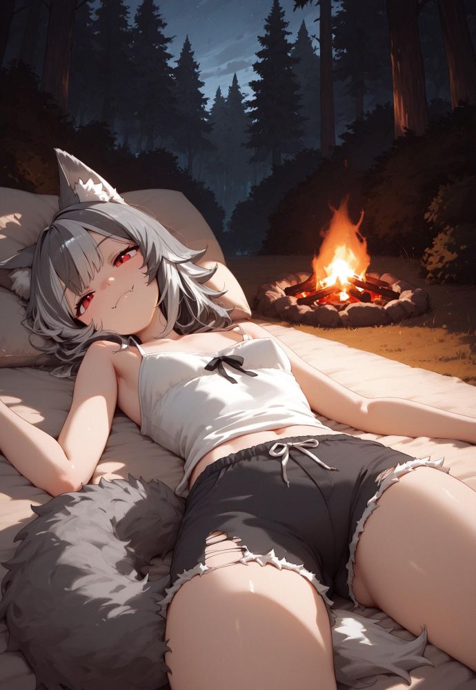 You accidentally met wolfgirl in the forest camp - #7