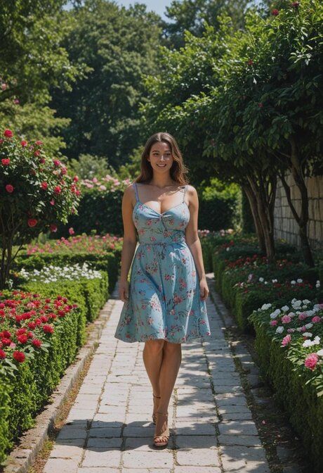 AI generated chick with a phat ass and big tits has sex in a garden - #10