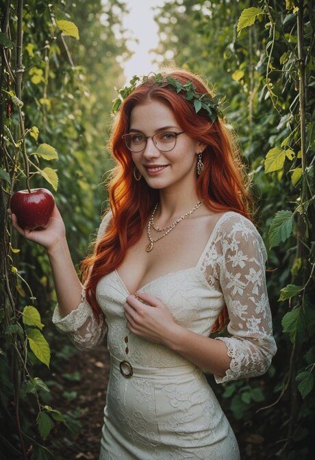 Redheaded AI generated girl has POV sex with a man while in a forest - #9