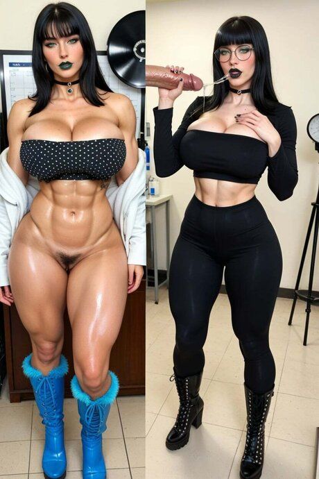Compilation of AI generated chicks with big tits posing solo and fucking too - #16