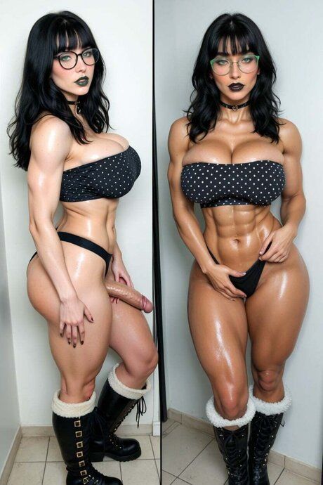 Compilation of AI generated chicks with big tits posing solo and fucking too - #20