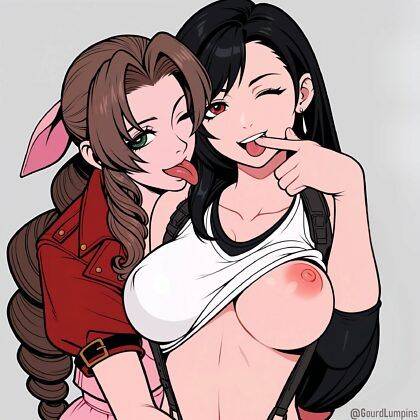 tifa and aerith frills bikini - #2