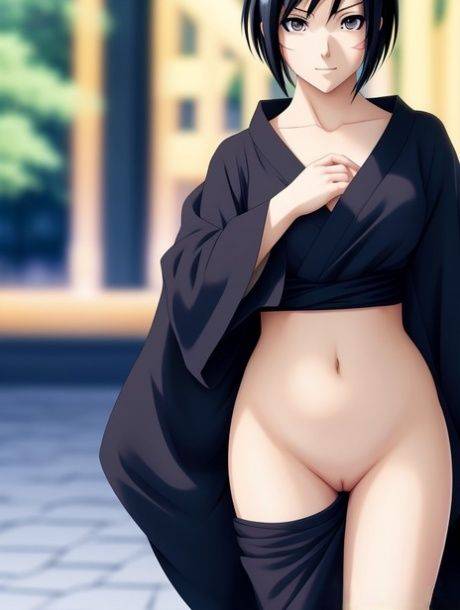 Hentai girl Tanabi unveils her juicy bosom and shaved pussy in a solo - #11