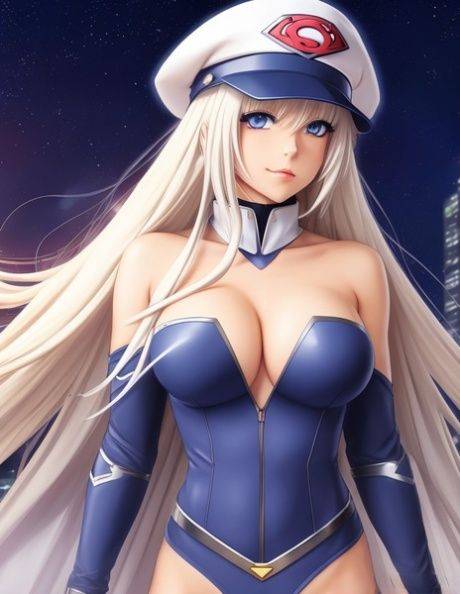 Blonde AI generated babe Ohamo poses in different caps and with a robe - #5