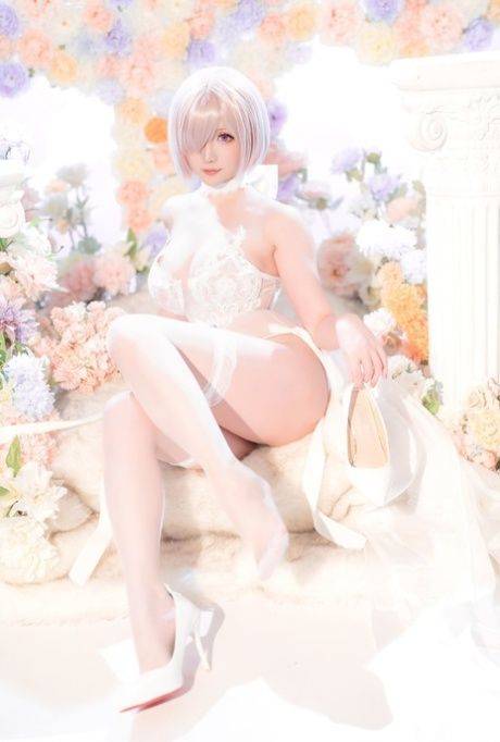 Japanese cosplay model exposes her amazing body in her lace dress & heels - #2