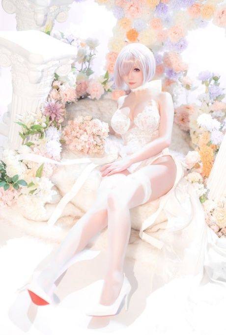 Japanese cosplay model exposes her amazing body in her lace dress & heels - #4