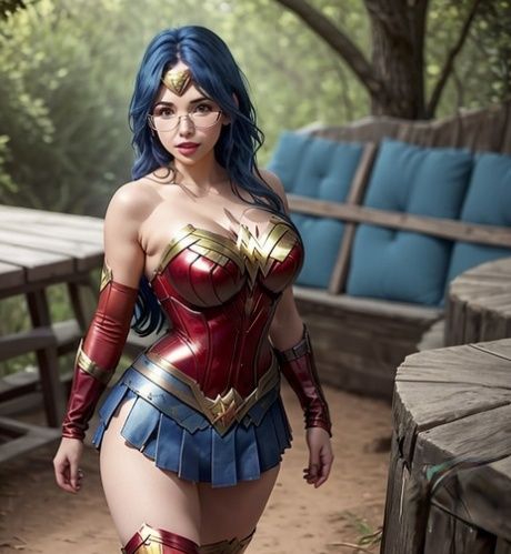 Naughty AI generated elf MILF Elifit shows off her big tits and poses outdoors - #14