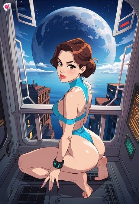 AI generated cartoon girl highlights her juicy ass while going nude - #10