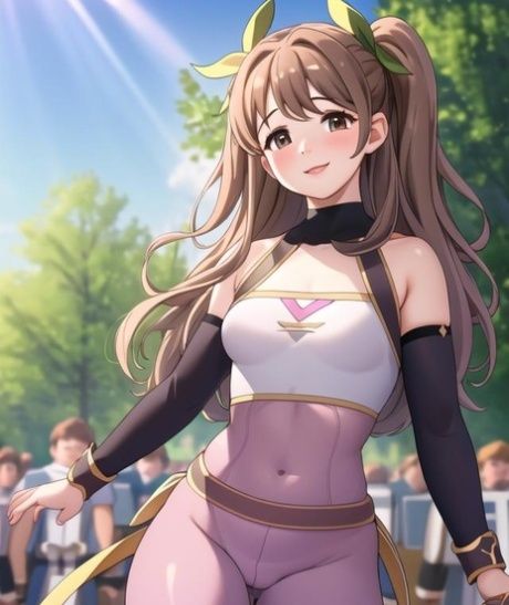 Little AI generated Hentai teen bares her big tits & fucks in public - #9