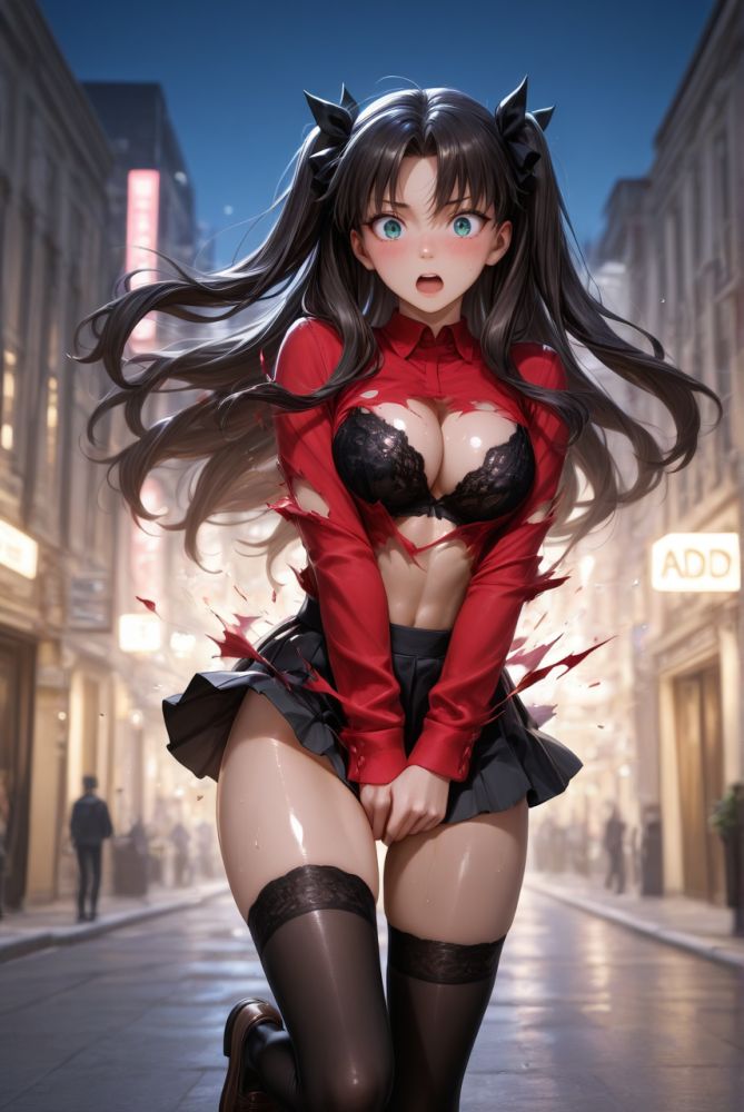 Tohsaka Rin sudden cloth burst - #6