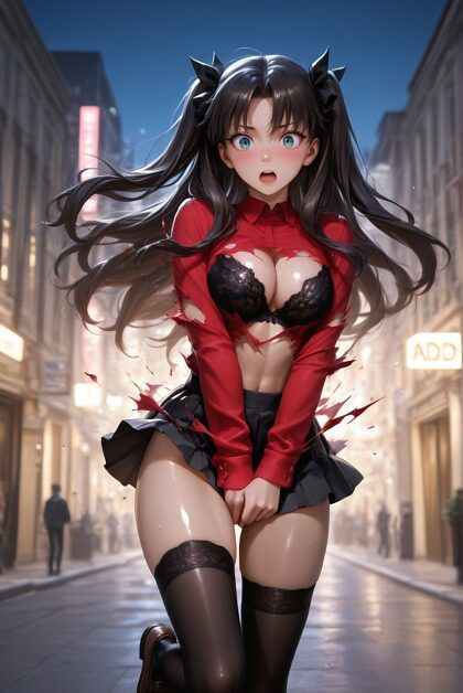 Tohsaka Rin sudden cloth burst - #21