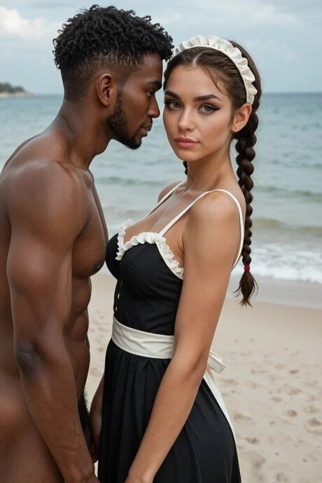 Hot AI generated babe Vicotria fucking in a beach interracial sex compilation - #2
