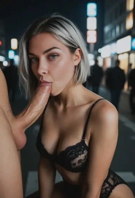 Pretty blonde sucks and rides a big dick in an AI generated outdoor scene - #3